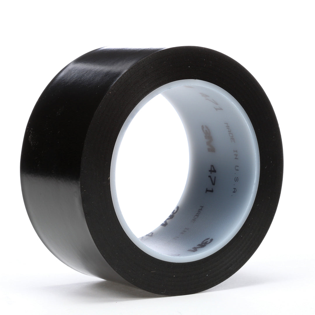 3M 471-VINYL-BLK48X36 3M Vinyl Tape, 471, black, 48.0 in x 36.0 yd x 5.2 mil (121.9 cm x 32.9 m x 0.1 mm) 3M 471-VINYL-BLK48X36