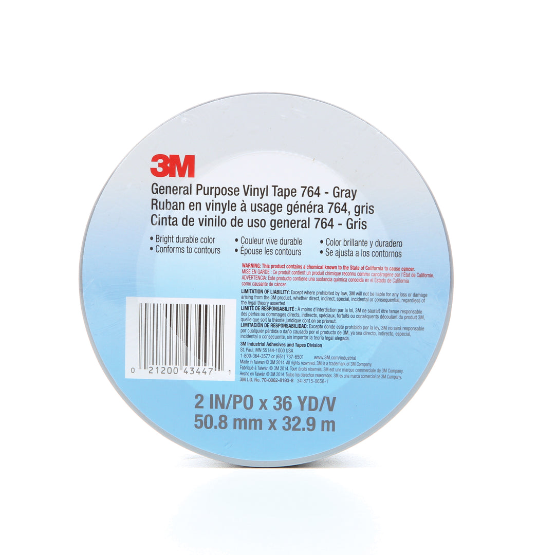Vinyl Tapes 3M 764-2X36-GRY General Purpose Vinyl Tape 764 in Gray (2 Inch x 36 Yards x 5.0 mil)