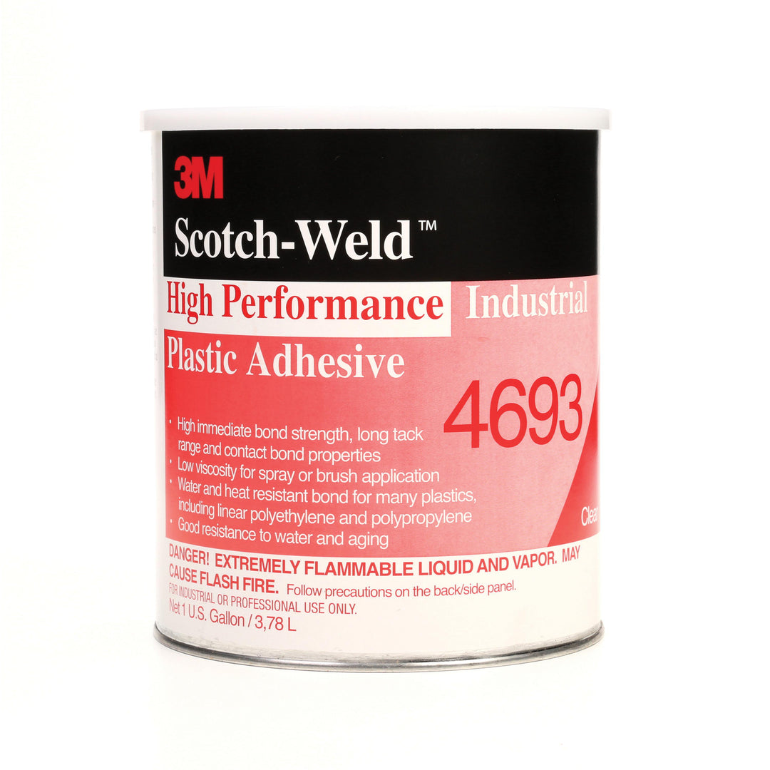 Plastic Adhesives 3M 4693-1GAL High Performance Industrial Plastic Adhesive 4693 in Light Amber - 1 Gallon (3.8 L)