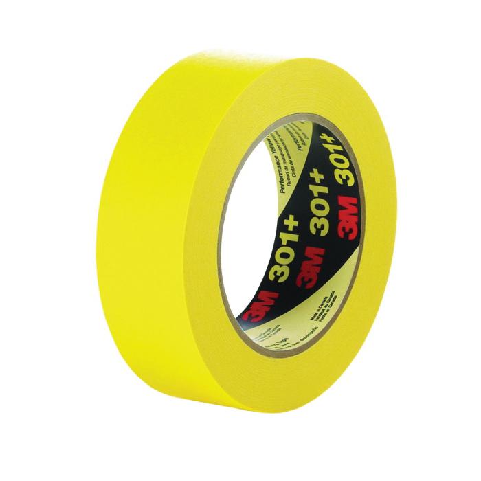 Masking Tapes 3M 301+12X55 Performance Masking Tape 301+ Yellow (1/2 Inch x 60 Yards)