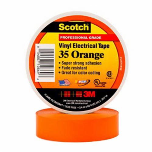 Electrical Tapes 3M 35-1/2X20OR Professional Grade Vinyl Electrical Colour Coding Tape 35 in Orange (7 mil x 1/2 Inch x 20 ft)