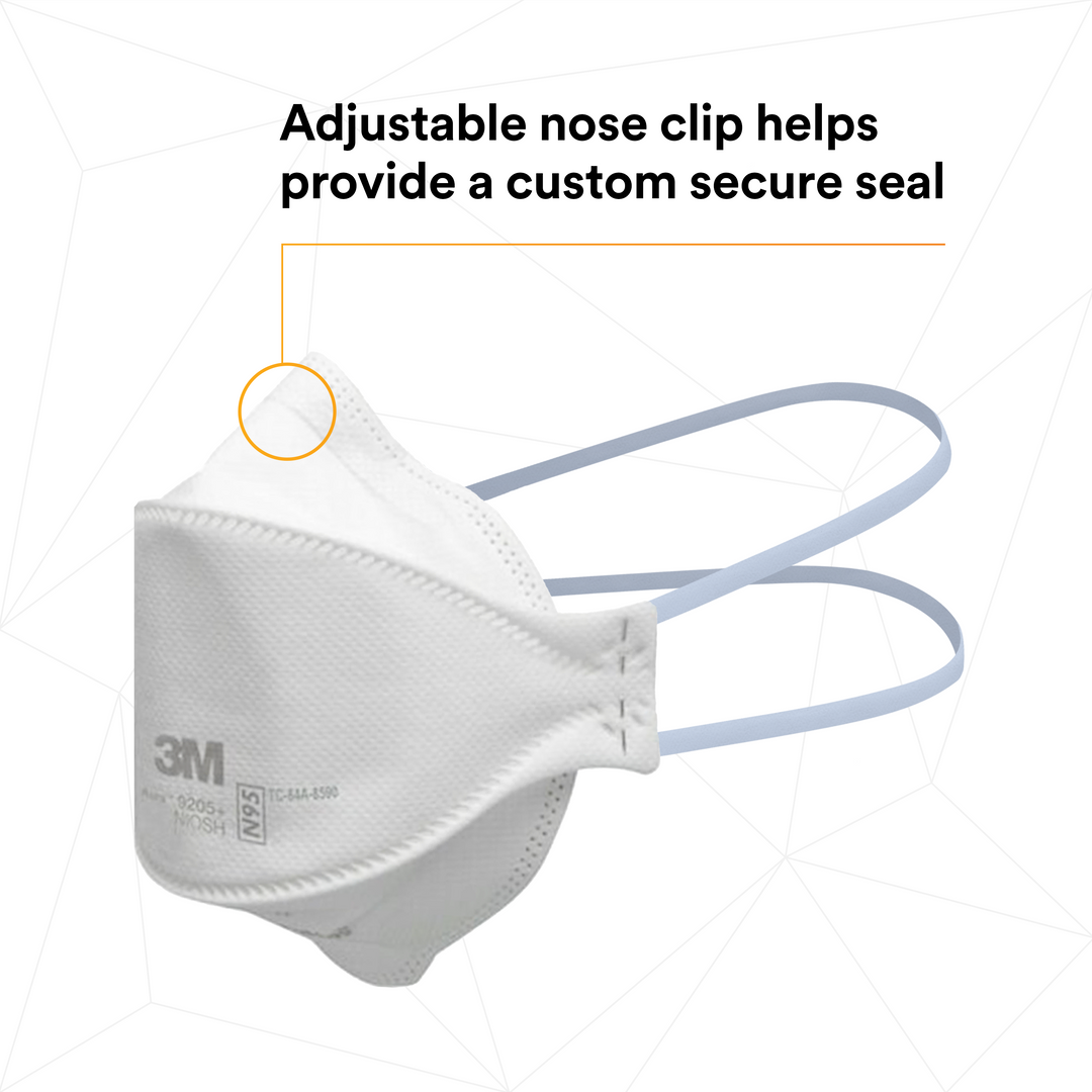 3M Aura 9205+  ~  Healthcare N95 Particulate Respirator 9205+ | Ultra-Lightweight Three-Panel Flat-Fold Design | NIOSH Approved | Box of 20 Units