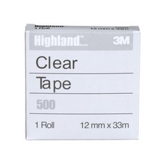 General Use Tape 3M 500-12BXD Clear Tape 500-12BXD (0.47 Inch x 36 Yards)