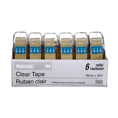 General Use Tape 3M 500-18PP Clear Tape Premium Pack 500-18PP (0.7 Inch x 36 Yards)