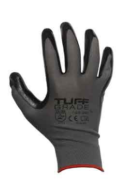 Work Gloves Tuff Grade TGG-200-10 Gloves 13 Ga. Poly W/ Nitrile Coated Palm