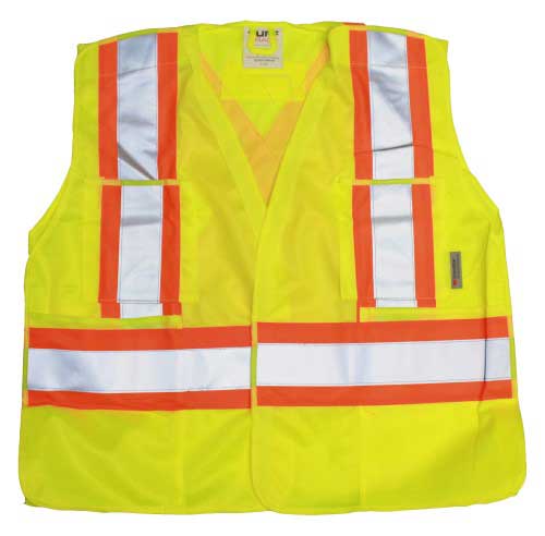 Vests Tuff Grade TGVEST-004-01 Safety Vest High Vis Lime 2 Stripes S/M