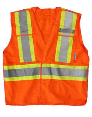Vests Tuff Grade TGVEST-003-05 Safety Vest High Vis Orange 2 Stripes 2Xl/3Xl