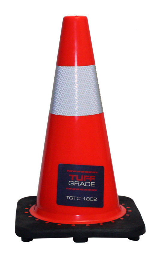 Traffic Cones & Drums Tuff Grade TC-H4U-18 Traffic Cone 18 Inch Orange 4 Inch Reflective Collar 3 Lbs