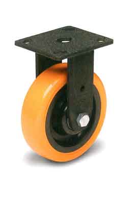 Casters Tuff Grade B07-04-100-262 Caster 4 Inch Rigid Orange Polyurethane 600 Lb Cap