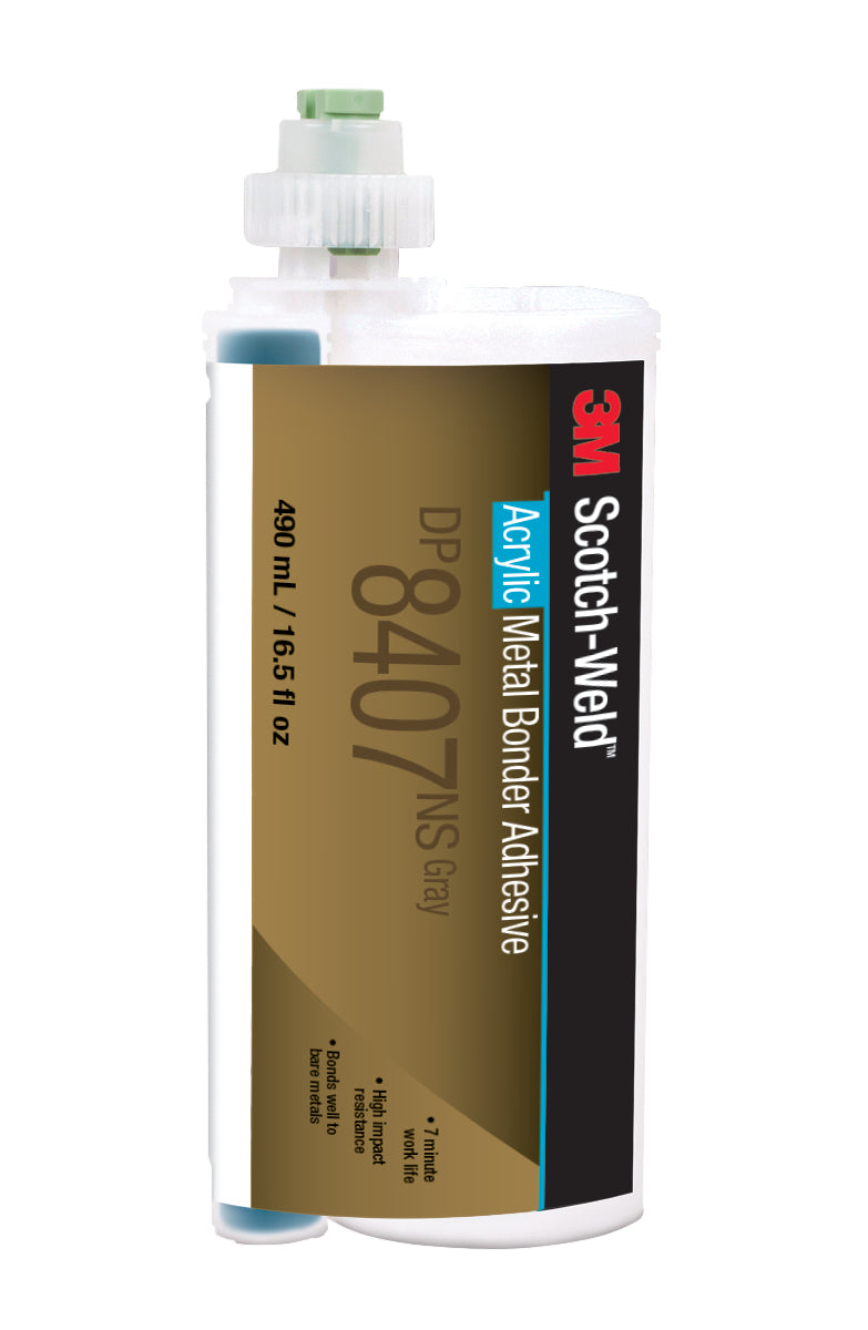 Metal Bonder Acrylic Adhesive 3M DP8407-490ML Metal Bonder Acrylic Adhesive DP8407NS in Grey 16.56 fl. Oz (490 ml)