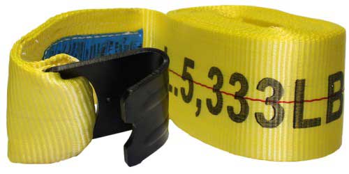 Tuff Grade RS-440-FLAT-CE Winch Straps Size 4 X 40' Breaking Strength 16,000 Lbs Working Load Limit 5,300 Lbs Hook Flat