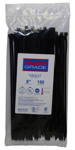 Tuff Grade A-11-50-0-C Cable Ties Package 100 Colour Uv Black Tensile Strength 50 Lb. Length 11.20 Width .180 Thickness .052