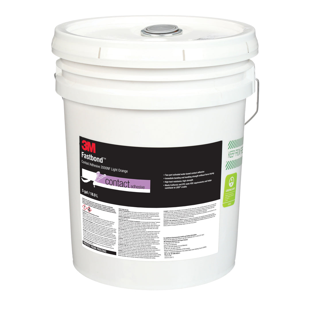 Contact Adhesives 3M 2000NF-5G-ORG-PAIL Contact Adhesive 2000NF in Orange - 5 Gallon (18.9 L)