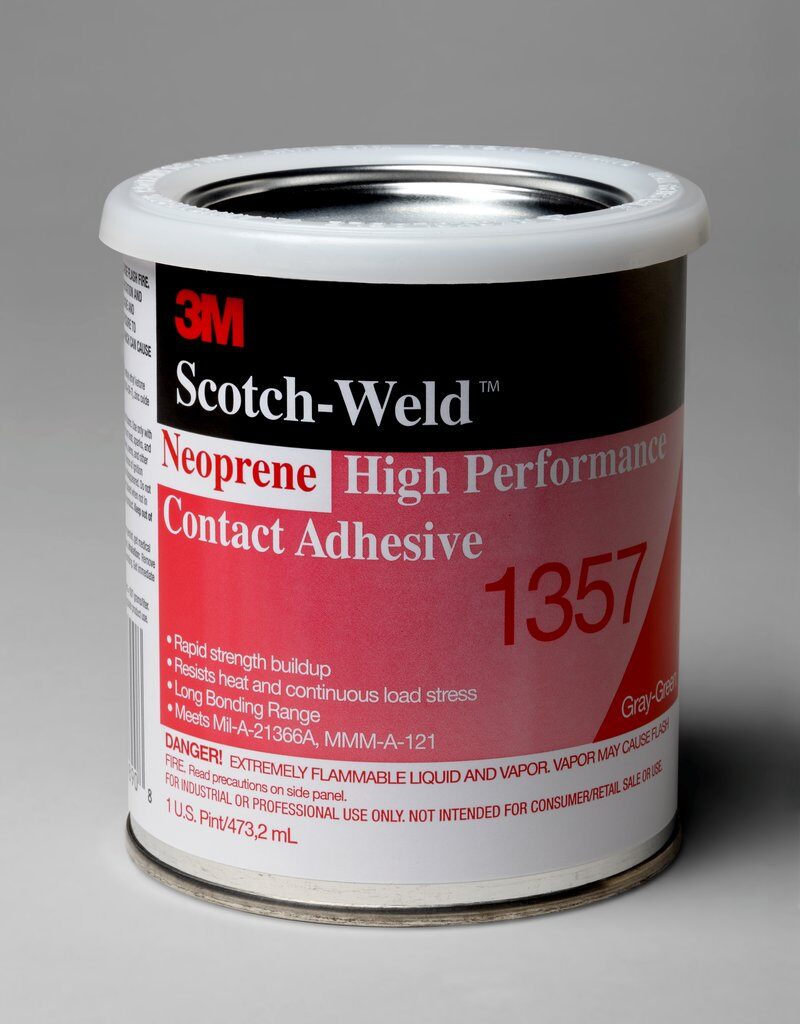 Contact Adhesives 3M 1357-1PT-GRY Neoprene High Performance Contact Adhesive 1357 in Green (1 Pint)