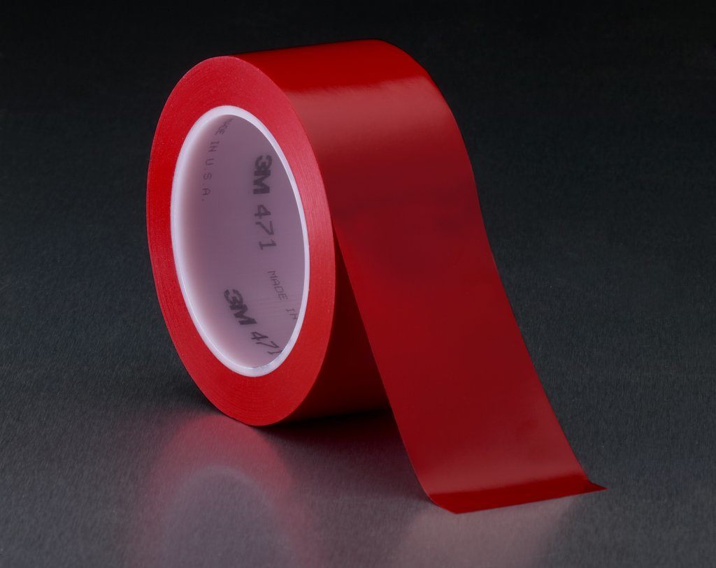 Electrical Tapes 3M 471-1/4X36-RED Vinyl Tape 471 in Red (1/4 Inch x 36 Yards x 5.2 mil)