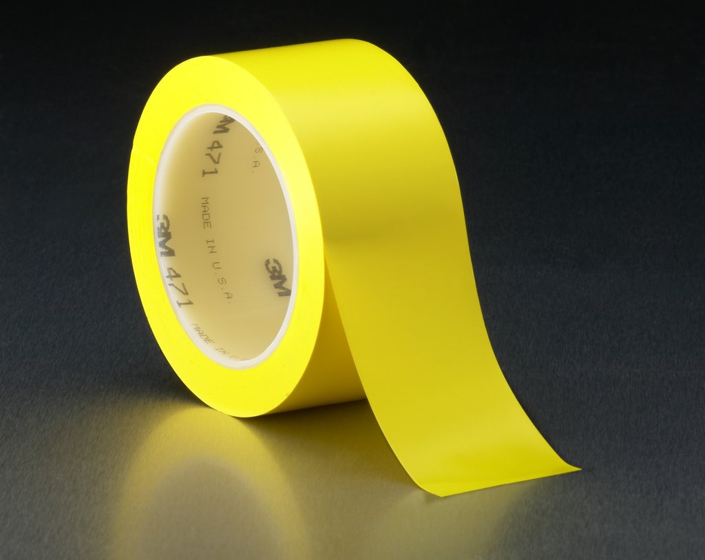 Electrical Tapes 3M 471-1-1/2X36-YLW-I Vinyl Tape 471 in Yellow (1-1/2 Inch x 36 Yards x 5.2 mil)