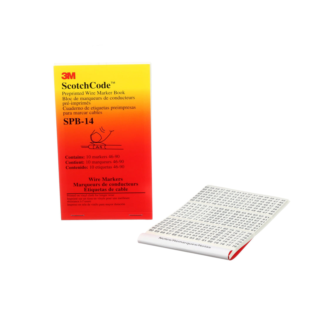 3M SPB-14 ScotchCode Pre-Printed Wire Marker Book SPB-14 numbers 46 - 90 3M SPB-14
