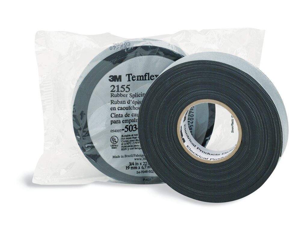 Splicing Tapes 3M 2155-1.5X22 Rubber Splicing Tape 2155 Black 30 mil (1.5 Inch x 22 ft)