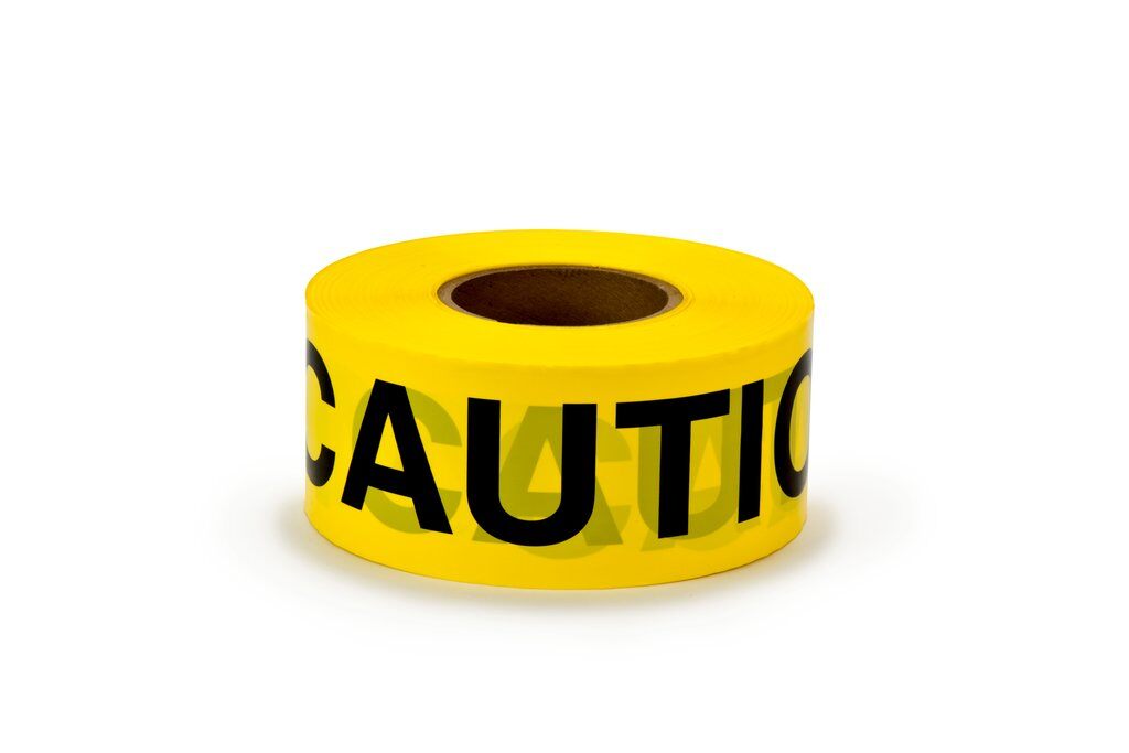 Safety Tapes 3M 361 Barricade Tape in Yellow - Caution (2 mil x 3 Inch x 1000 ft)