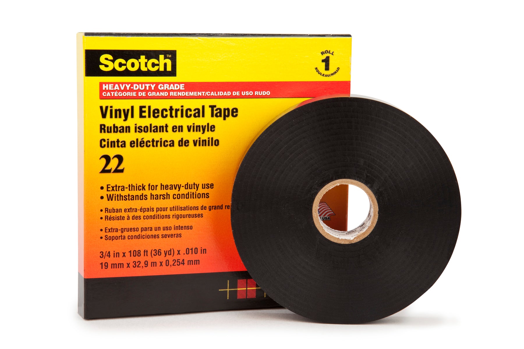 Electrical Tapes 3M 22-1-1/2X36 Heavy Duty Vinyl Electrical Tape 22 in Black (10 mil x 1-1/2 Inch x 108 ft)