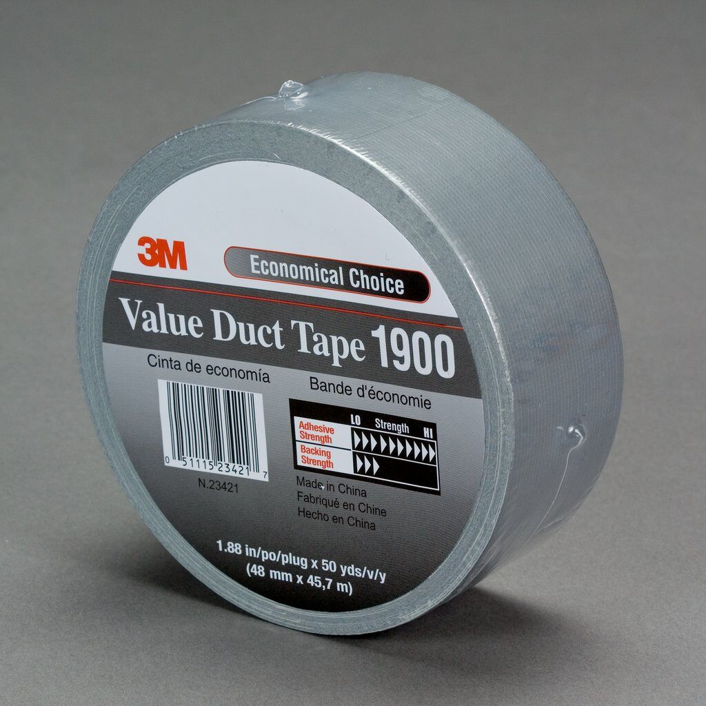 Duct Tapes 3M 1900-48X45.7 Value Duct Tape 1900 Silver (1.88 Inch x 50 Yards)