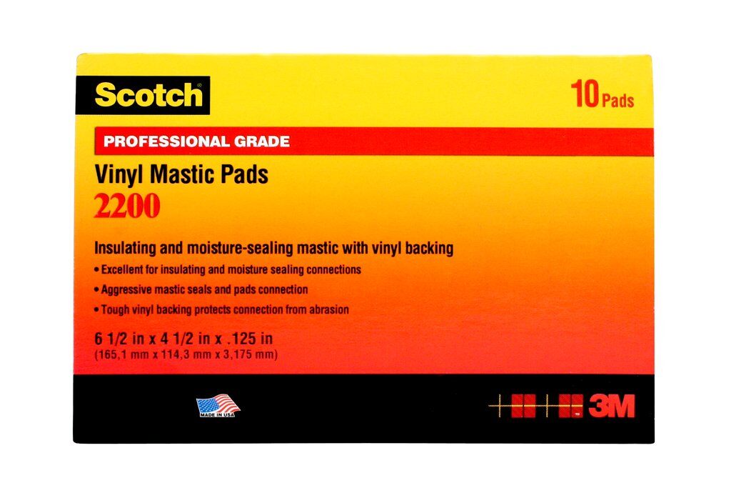 Sealing Tapes 3M 2200-3-1/4X4-1/2 Vinyl Mastic Pad 2200 Black 125 Mil (3-1/4 Inch x 4-1/2 Inch)