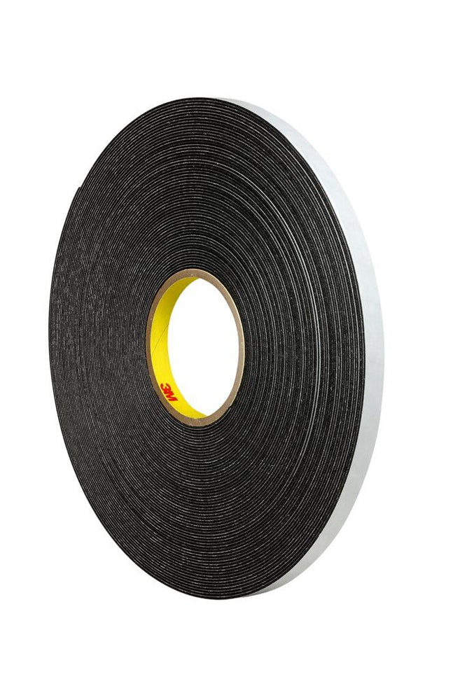 Double Sided Tapes 3M 4466B-1/2X36 Double Coated Polyethylene Foam Tape 4466 Black (1/2 Inch x 36 Yards)