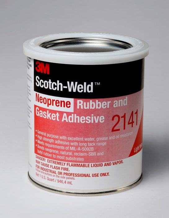 Rubber & Gasket Adhesives 3M 2141-1QT Neoprene Rubber & Gasket Adhesive 2141 in Light Yellow - 1 Quart (0.95 L)