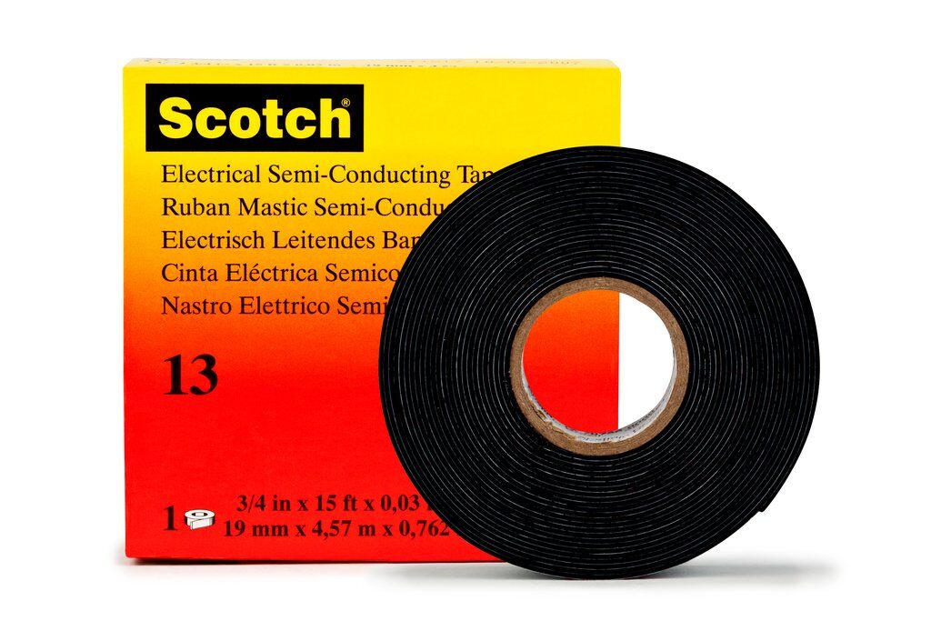 Electrical Tapes 3M 13-1X15 Electrical Semi-Conducting Tape 13 in Black (30 mil x 1 Inch x 15 ft)
