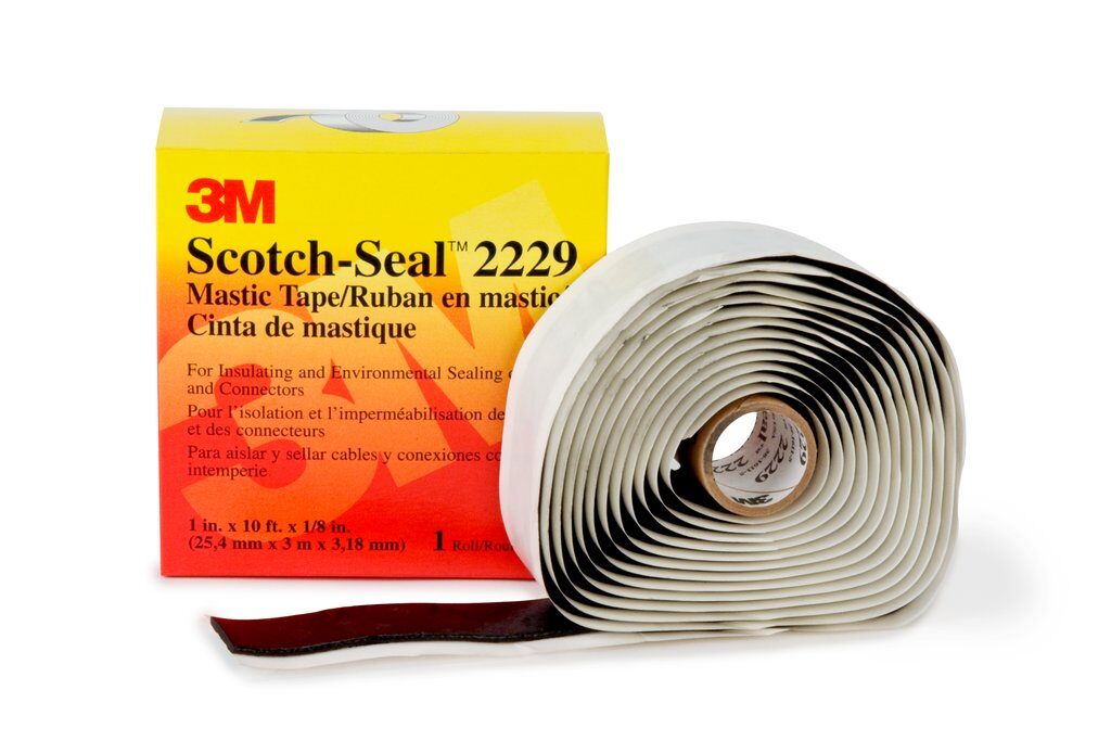 Sealing Tapes 3M 2229-3-3/4X3-3/4 Mastic Tape 2229-P Black 125 mil (3-3/4 Inch x 3-3/4 Inch)