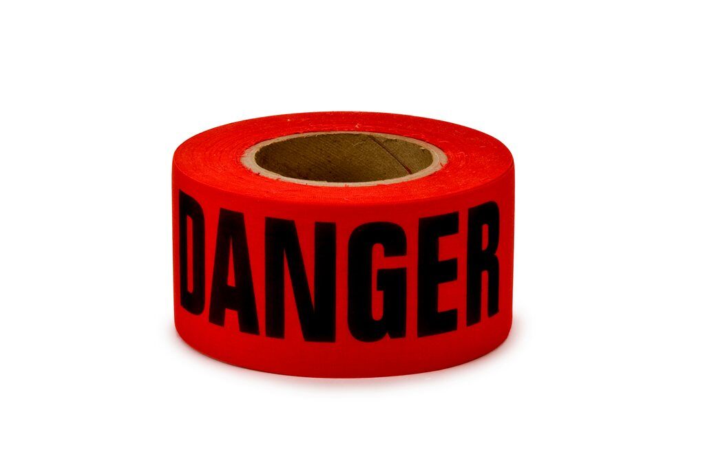 Safety Tapes 3M 515 Repulpable Barricade Tape in Red - Danger (10 mil x 3 Inch x 150 ft)