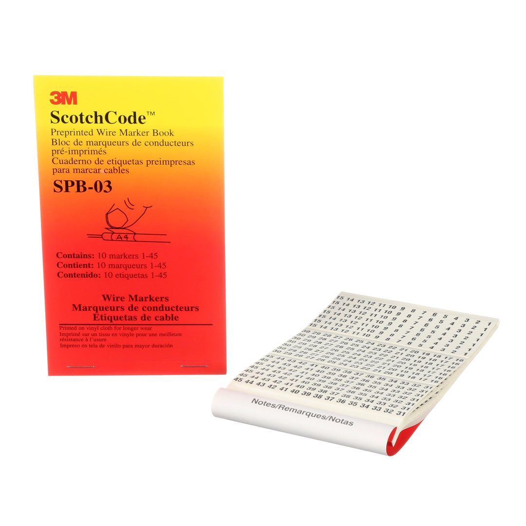 3M SPB-03 ScotchCode Pre-Printed Wire Marker Book Number 1 - 45