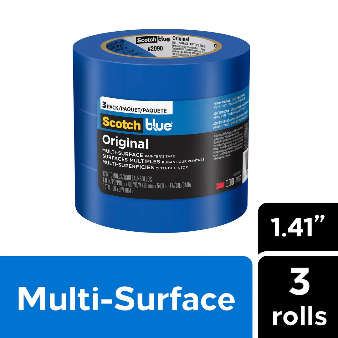 Painters Tapes 3M 2090-36EVP Original Painter's Masking Tape 2090-36AP3 Blue (1.41 Inch x 60 Yards)