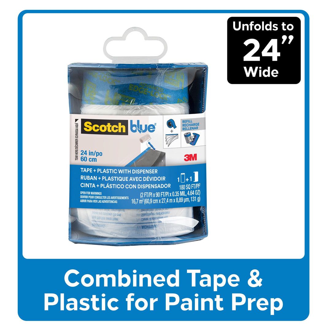 Painters Tapes 3M PTD2093EL-24-S Pre-Taped Painter's Plastic Loaded Dispenser PTD2093EL-24-S (24 Inch x 30 Yards)