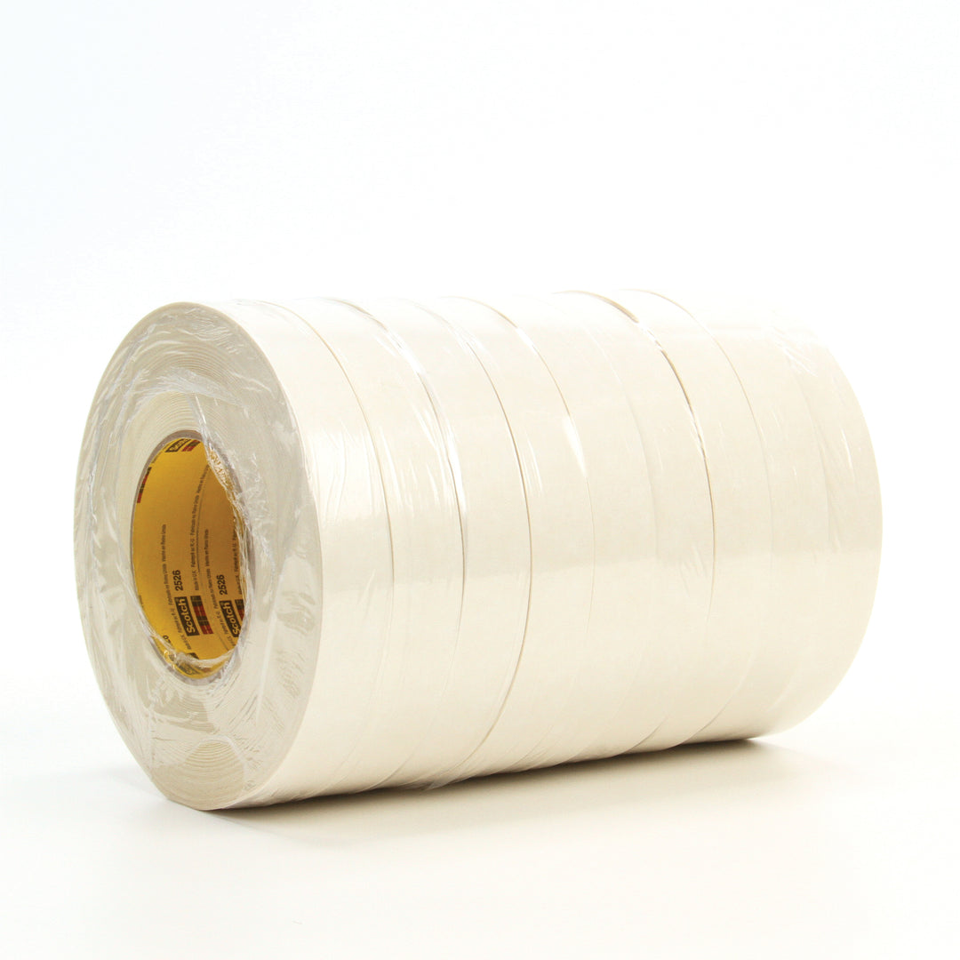 Packaging Tape 3M 2526-24X55 Textile Flatback Tape 2526 White (0.95 Inch x 60 Yards)