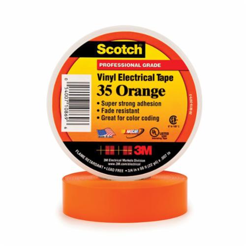 Electrical Tapes 3M 35-3/4X66OR Professional Grade Vinyl Electrical Colour Coding Tape 35 in Orange (7 mil x 3/4 Inch x 66 ft)