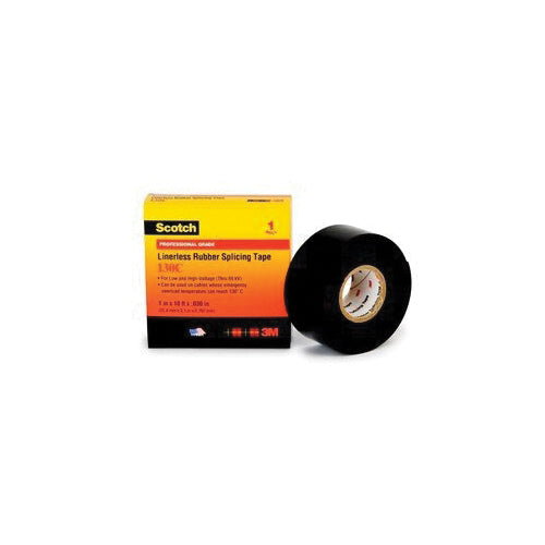 Splicing Tapes 3M 130C-1-1/2X30 Professional Grade Linerless Rubber Splicing Tape 130C Black 30mil (1.5 Inch x 30 ft)
