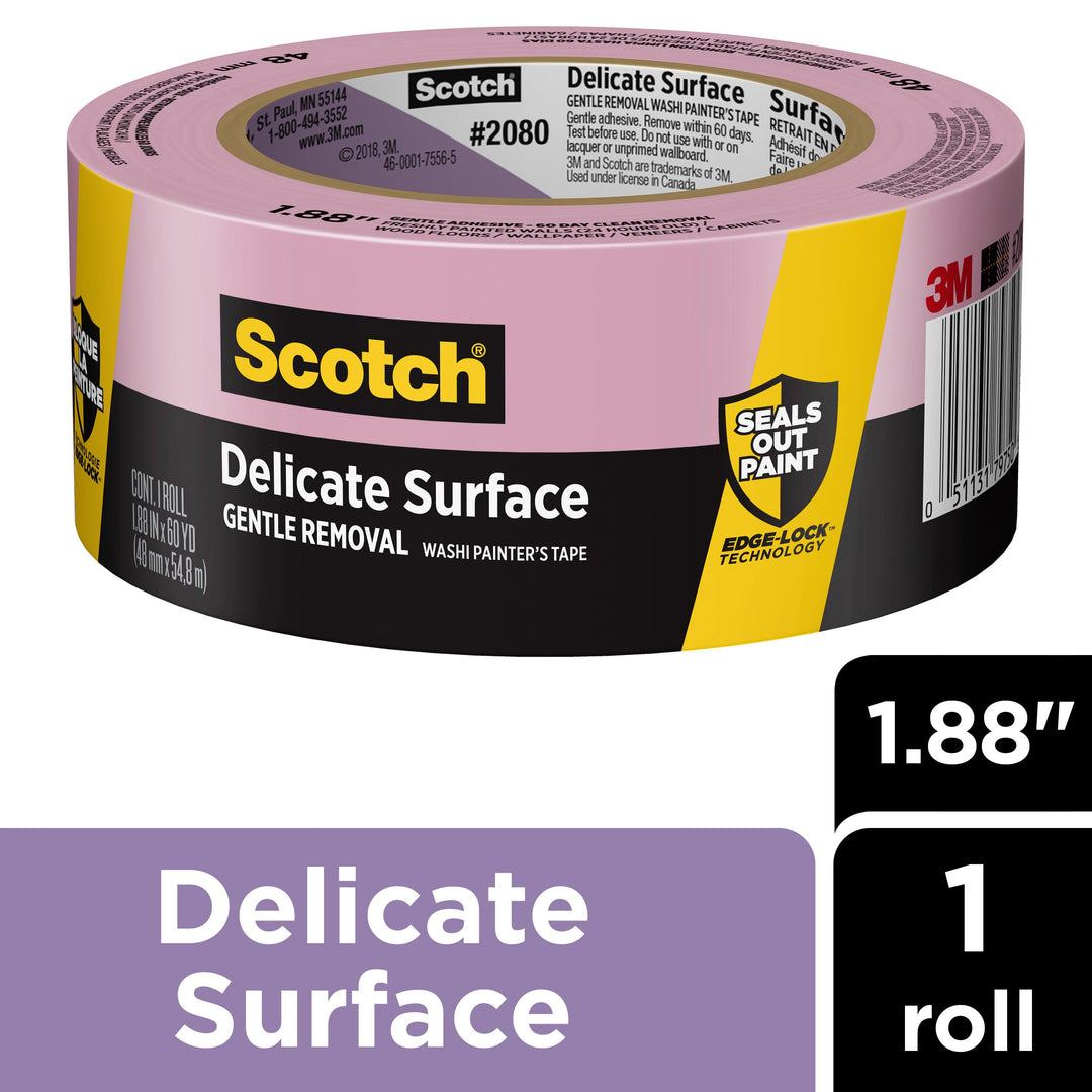 Masking Tapes 3M 2080-48EC Delicate Surface Painter's Tape 2080-48EC (1.88 Inch x 60 Yards)