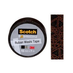 3M C614-P4-EF-RP Scotch Expressions Washi Tape C614-P4-EF foil black with copper 0.59 in x 275 in (15 mm x 7 m) 3M 7100112898